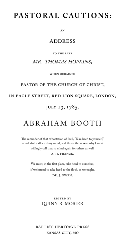 COMING SOON - Pastoral Cautions