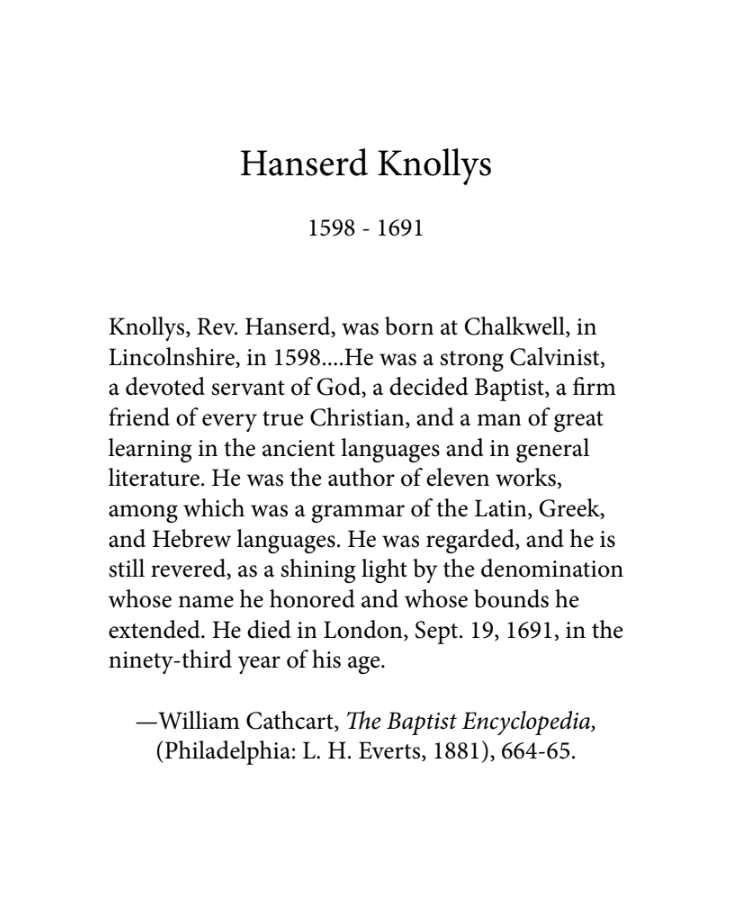 The Life and Death of Hanserd Knollys
